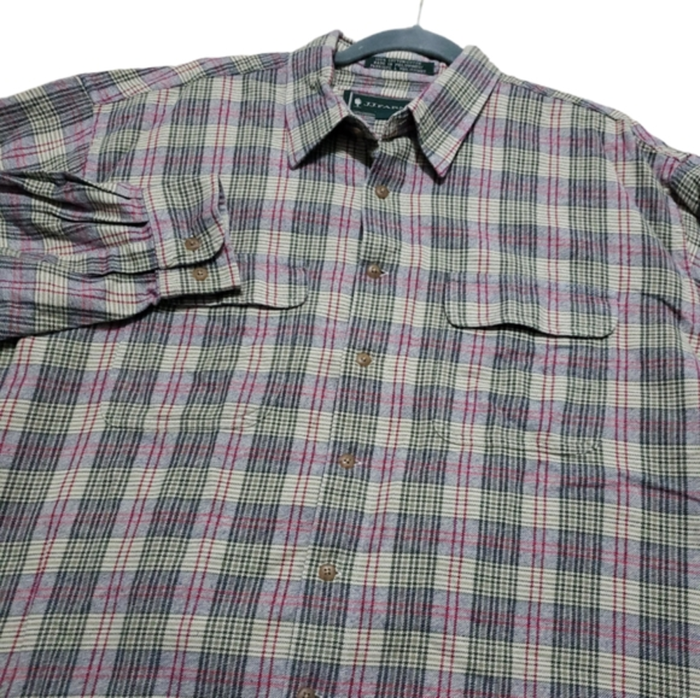 JJ. Farmer Long Sleeve Plaid Men's Flannel Shirt‎ Size XLarge